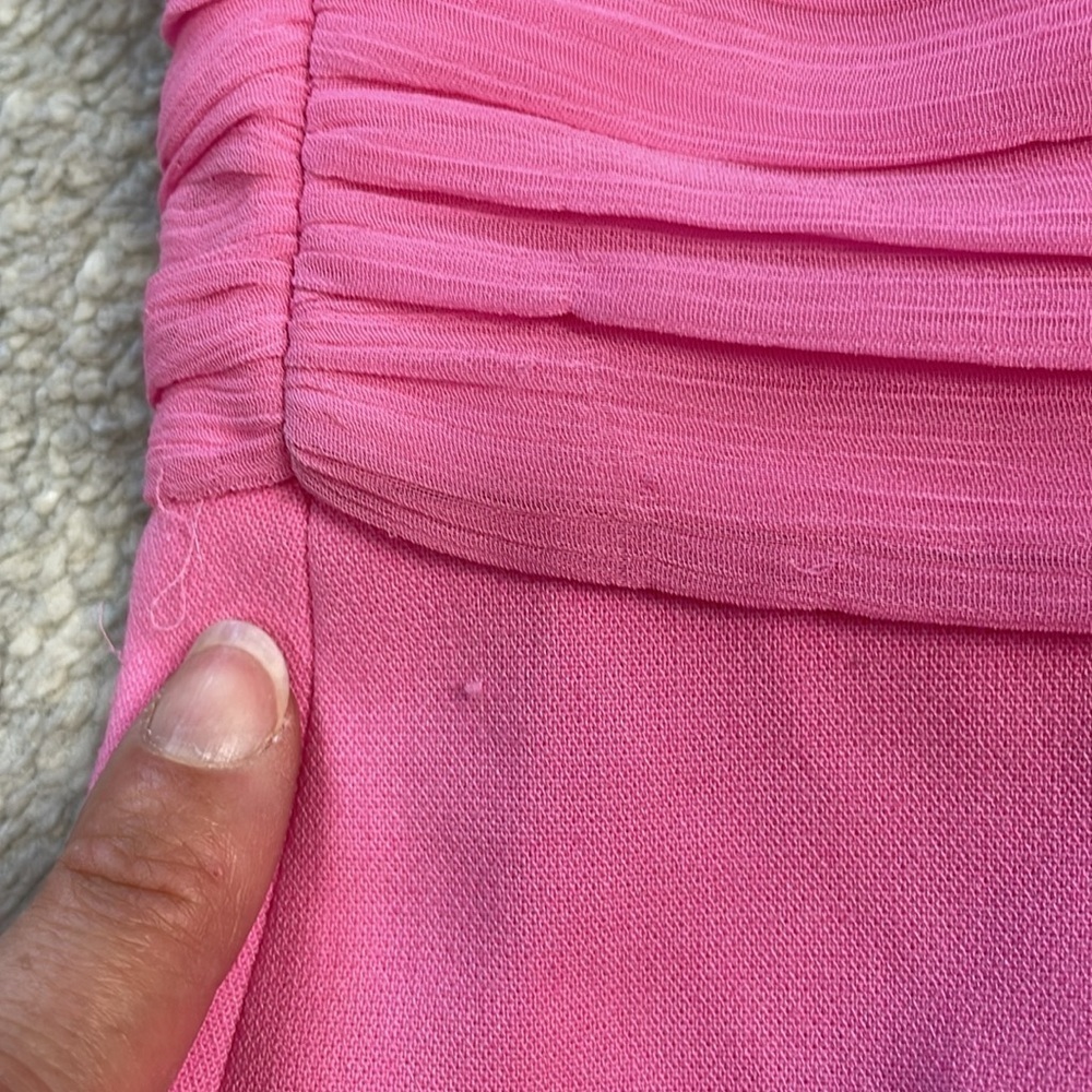 New French Connection Whisper Strappy Tulle Dress In Aurora Pink Cut Out Sz 6 - Picture 11 of 14